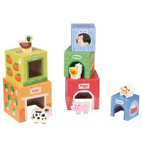 Lelin Toys Stacking Cubes 6 Friends in Farm