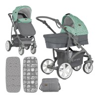 Lorelli Бебешка комбинирана количка Arizona с кош за новородено зелена
