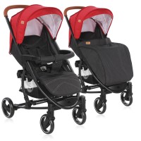 Lorelli Baby stroller S300 with footcover, red and black