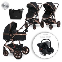 Lorelli Baby stroller Lora with mama bag, black Lorelli Baby stroller Lora with mama bag, black