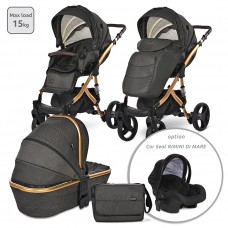 Lorelli Baby stroller Rimini Premuim, black jasper