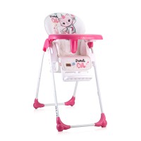 Lorelli Dulce Baby High Chair, pink cat