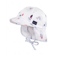 Maximo Baby summer hat, white boats