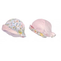 Maximo Baby summer hat, pink dots and flowers