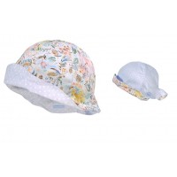 Maximo Baby summer hat, blue dots and flowers