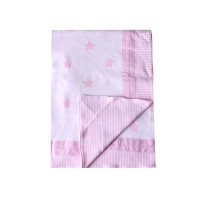Minene Лятно памучно одеяло 85x115 см розово със звезди