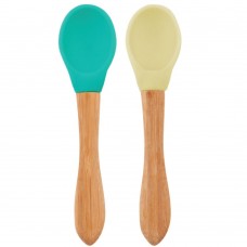 Minikoioi Бебешки лъжици 2 броя Scoops зелена и жълта