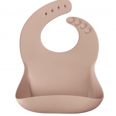 Minikoioi Силиконов лигавник с джоб Basics Bib, bubble beige