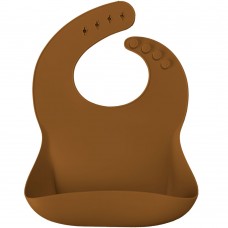 Minikoioi Силиконов лигавник с джоб Basics Bib, woody brown