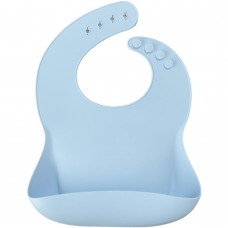 Minikoioi Силиконов лигавник с джоб Basics Bib, mineral blue