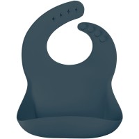 Minikoioi Силиконов лигавник с джоб Basics Bib, deep blue Minikoioi Силиконов лигавник с джоб Basics Bib, deep blue