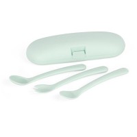 Miniland Комплект 2 броя лъжички и виличка с кутия Mint