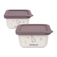 Miniland Eco Friendly Контейнери за храна 2 х 400 мл Птичка