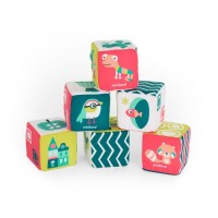 Miniland Eco Меки и цветни дрънкащи кубчета Miniland Eco Меки и цветни дрънкащи кубчета