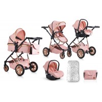 Moni Комбинирана бебешка количка 2 в 1 Midas, розова