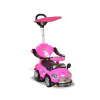 Moni Детска кола за яздене и бутане с дръжка Paradise, розова