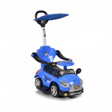Moni Детска кола за яздене и бутане с дръжка Paradise, синя