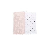Motherhood Premium Cotton Muslin Wraps 100x120cm Pink Squares