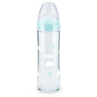 Nuk First Choice 240ml Glass Bottle Silicon Teat Size 1 (0-6m)