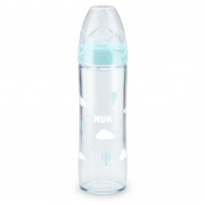 Nuk First Choice 240ml Glass Bottle Silicon Teat Size 1 (0-6m)