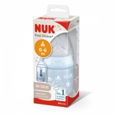NUK First Choice РР Temperature control 150 ml silicone teat, blue
