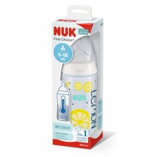NUK First Choice РР Temperature control 300 ml silicone teat, Fruits