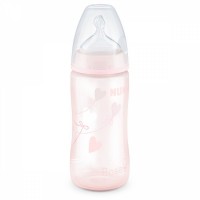 NUK First Choice РР Temperature control 300 ml silicone teat, pink