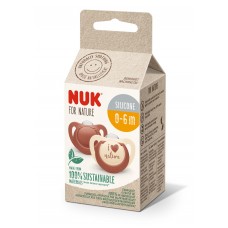 NUK for Nature Биберон залъгалка силикон 0-6 мес. 2 броя, червена