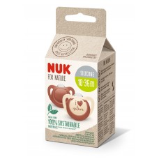 NUK for Nature Биберон залъгалка силикон 18-36 мес. 2 броя, червена