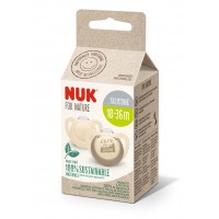 NUK for Nature Биберон залъгалка силикон 18-36 мес. 2 броя,  крем 