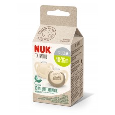 NUK for Nature Биберон залъгалка силикон 18-36 мес. 2 броя,  крем 