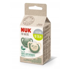 NUK for Nature Биберон залъгалка силикон 18-36 мес. 2 броя, зелена 