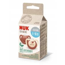 NUK for Nature Биберон залъгалка силикон 6-18 мес. 2 броя, червена