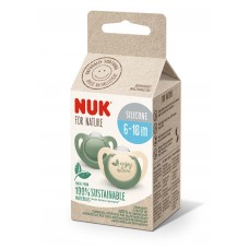 NUK for Nature Биберон залъгалка силикон 6-18 мес. 2 броя, зелена 