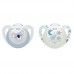NUK Силиконова залъгалка 0-6 мес. 2 броя Star Night and Day светеща, момче