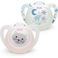 NUK Soother 0-6 m Star Night and Day, girl