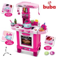 Buba Детска индукционна кухня с чайник розова