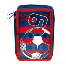 PASO School pencil case with two zippers Football