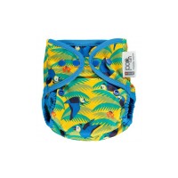 Close Parent Single Printed Reusable Popper Nappy +bamboo Parrot