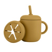 Reer Силиконова чашка 2 в 1, жълта