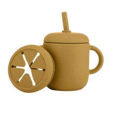 Reer Силиконова чашка 2 в 1, жълта Reer Силиконова чашка 2 в 1, жълта