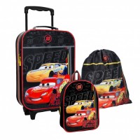 Vadobag Детски комплект 3 в 1 - куфар, раница и спортна торба Cars 3