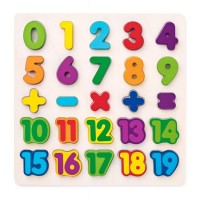 Woody Дървен пъзел Числата от 1 до 20 и аритметичните знаци