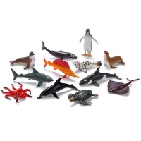Woody Фигурки на морски животни в туба 12 части