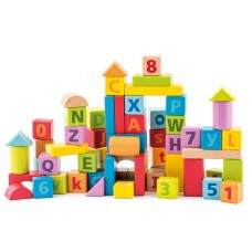 Woody Wooden constructor with numbers and letters