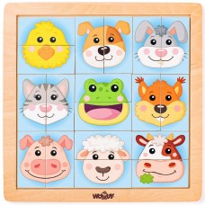 Woody Wooden Puzzle Heads of animals Pets