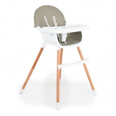 Cangaroo Дървен стол за хранене Gelato 2 в 1, сив