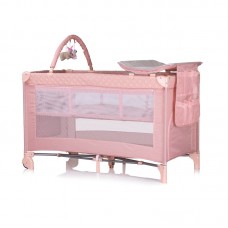 Chipolino Foldable travel cot Luna, pink marshmallow