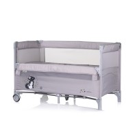 Chipolino Foldable travel cot with drop side Relax, cloud grey