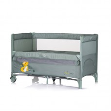 Chipolino Foldable travel cot with drop side Relax, basil